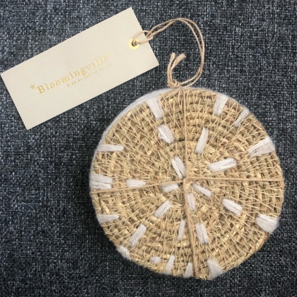 NWT Bloomingville Woven Seagrass Coasters